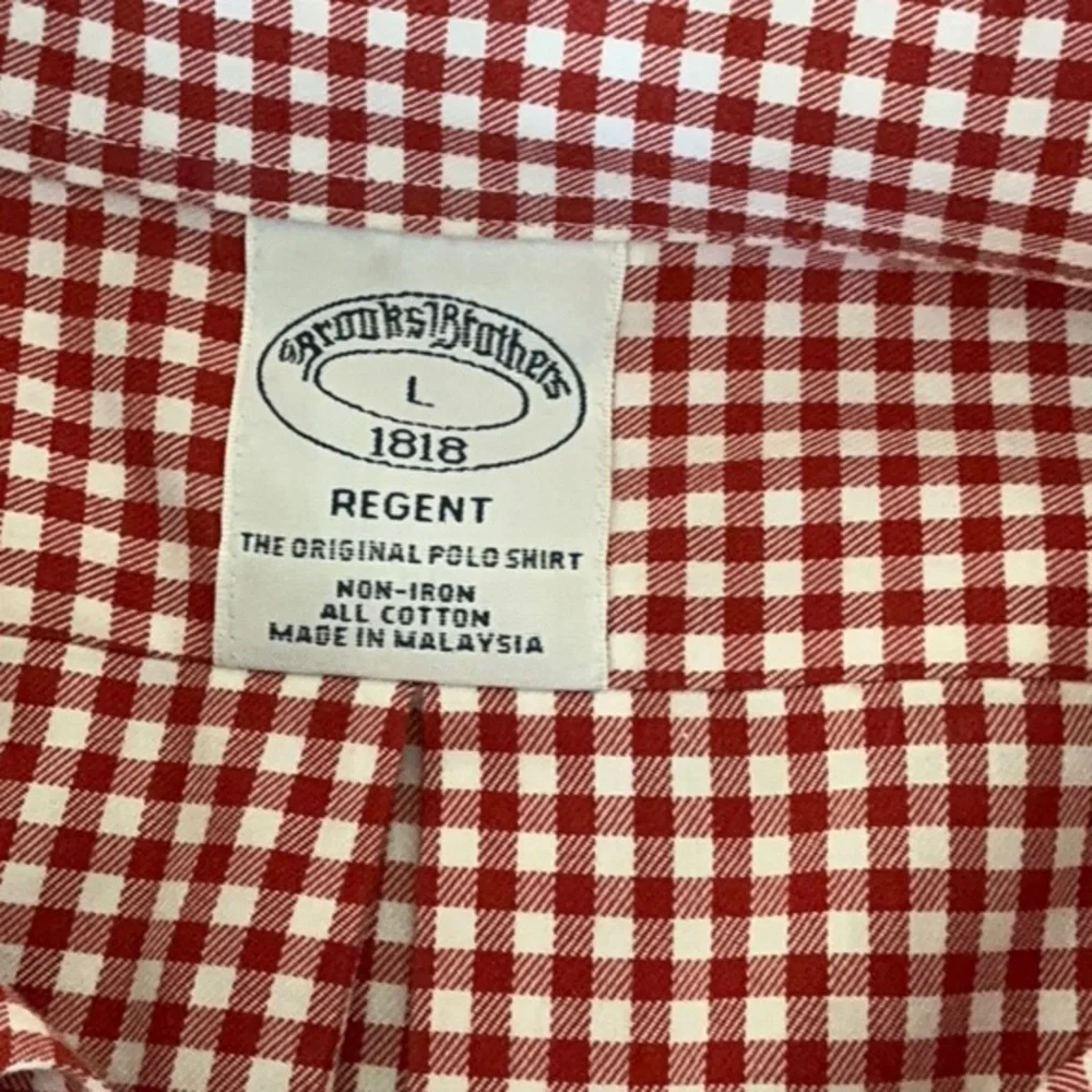 Brooks Brothers Garnet and White Shirt Size Large Non Iron Cotton‎ - Picture 2 of 3